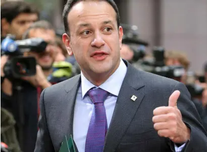  ?? Photo: Olivier Matthys/AP ?? KEEP CALM AND CARRY ON: Taoiseach Leo Varadkar.