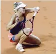  ?? Foto: dpa ?? Angelique Kerber wurde in Stuttgart schnell in die Knie gezwungen.