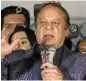  ?? /Reuters/File ?? Three-time premier:
Former Pakistani prime minister Nawaz Sharif speaks at the party office of Pakistan Muslim League (N), at Model Town in Lahore,