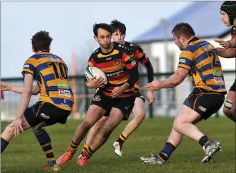  ??  ?? Mark Butler in possession for Sligo RFC. Pics: Carl Brennan.