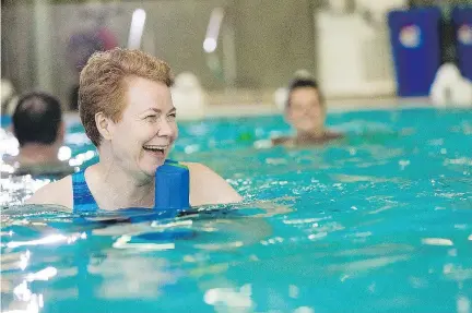  ?? C O U RT E S Y O F MO N T R E A L ’ S D O WNT O WN Y MC A ?? Aquafit classes at the Y are particular­ly popular with seniors because they provide a fun way to exercise in a buoyant medium that minimizes stress on joints and muscles alike.