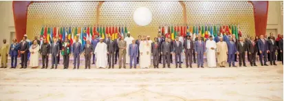  ?? ?? Crown Prince Mohammed Bin Salman with African leaders in Riyadh, Saudi Arabia yesterday