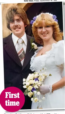  ??  ?? Young love: Christine and Colin Jones at their 1978 wedding . . .
