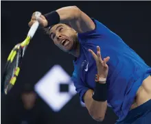  ??  ?? Rafael Nadal says John Isner’s ‘serves huge’, but adds that the American is ‘playing baseline very well’ in Beijing AFP