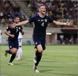  ?? Picture: Ryan Pierse/getty ?? Scotland’s Scott Mctominay celebrates a goal against Cyprus this year