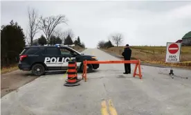  ??  ?? Kawartha Lakes, Ontario, in November. Three officers then fired their guns towards the vehicle, according to the SIU. The boy was hit by a bullet and pronounced dead at the scene. Photograph: Canadian Press/Rex/Shuttersto­ck