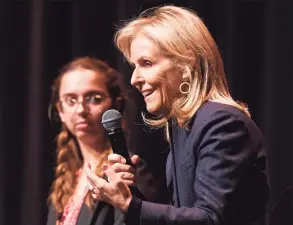  ?? Tyler Sizemore / Hearst Connecticu­t Media file photo ?? Connecticu­t first lady Annie Lamont in a March 2020 photo at Greenwich High School, the Lamonts’ hometown.