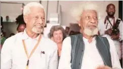  ?? ?? Professor Wole Soyinka and Abdulrazak Gurnah, two winners of the Nobel Prize in literature at Ake Arts and Book Festival 2022