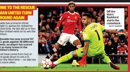  ?? GETTY IMAGES ?? Off the Marc: Rashford starts the comeback