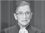  ?? JACK GRUBER / USA TODAY ?? Supreme Court Associate Justice Ruth Bader Ginsburg, considered by many to be a hero for equality in America, died last week.