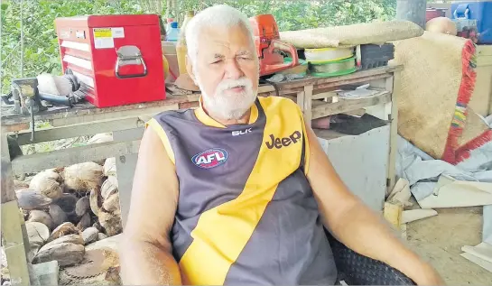  ?? Picture: SERAFINA SILAITOGA ?? William Simpson relaxes at his back yard in Savusavu.