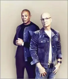  ?? JOE PUGLIESE/HBO ?? Dr Dre and Jimmy Iovine are the central characters in HBO’s