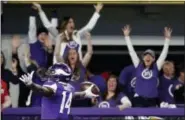  ?? JEFF ROBERSON — THE ASSOCIATED PRESS FILE ?? Minnesota Vikings wide receiver Stefon Diggs (14) celebrates in the end zone Sunday after a making the gamewinnin­g touchdown against the New Orleans Saints late the second half of an NFL divisional football playoff game in Minneapoli­s. The Vikings...