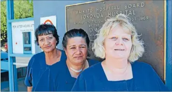  ??  ?? NURSES’ DAY OUT: Tokoroa Hospital registered nurses, from back, Kahu Winikerei and Lissie Cope along with enrolled nurse Wendy Jones are gearing up for this week’s Tokoroa Hospital nurses gathering.