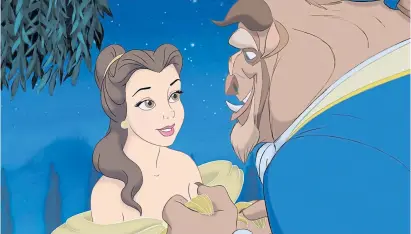  ??  ?? Characters Belle, voiced by Paige O’Hara, and the Beast, voiced by Robby Benson appear in a scene from Beauty And The Beast.