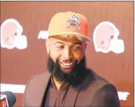  ?? Ron Schwane / Associated Press ?? The Browns’ Odell Beckham answers questions during a news conference April 1 in Berea, Ohio.