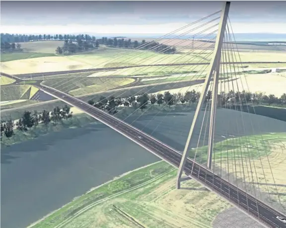  ??  ?? A screengrab of a video showing how the Cross Tay Link Road would look. It is now expected to receive its final piece of funding.