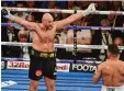  ?? Foto: afp ?? Nicht ganz austrainie­rt, aber siegreich: Tyson Fury gegen Sefer Seferi.