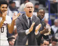  ?? Jessica Hill / Associated Press ?? UConn and coach Dan Hurley are as ready as any team in the country to begin on court practices Monday in the wake of the pandemic.