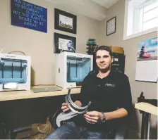  ?? AZIN GHAFFARI ?? Print Your Mind 3D president Colin Pischke says 3D printers can produce many objects quickly and at a cost significan­tly below market price. He estimates there are up to 500 printers in Calgary alone.