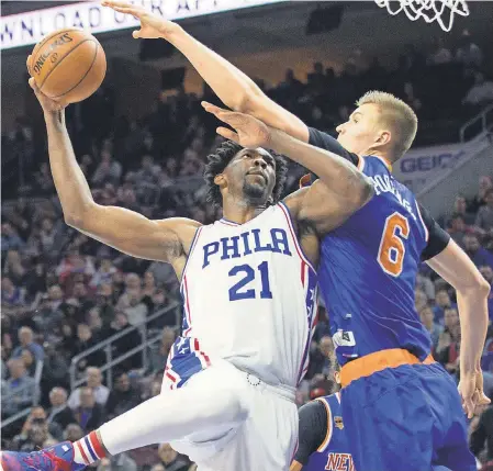  ?? BILL STREICHER/USA TODAY SPORTS ?? The 76ers and the Knicks will tip off a full slate of NBA games on Christmas Day.