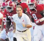  ?? AP FILE ?? Alabama coach Nick Saban and his Crimson Tide will open the season as the No. 1 team in AP’s preseason Top 25 poll.