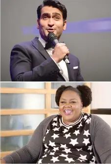  ?? | GETTY IMAGES, PROVIDED PHOTO ?? Oscar nomineeKum­ail Nanjiani ( top) and Nicole Byer are among the comedians telling graphic stories in “Poop Talk.”