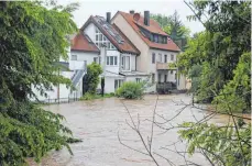  ?? FOTO: BARBARA BRAIG ?? Etliche Häuser auf der „Insel“hat es beim Hochwasser im Mai 2016 schlimm erwischt. Die Bewohner sind von dem jetzt von der Stadt vorgestell­ten Schutzkonz­ept mitnichten überzeugt.