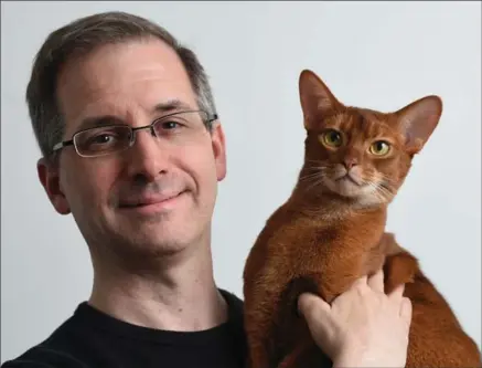  ?? PETER LEE, RECORD STAFF ?? Tim Jackson will be showing his Abyssinian cat, Leonidas, at the Golden Triangle Cat Show, in Cambridge on May 27.