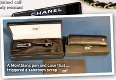  ?? ?? A Montblanc pen and case that triggered a saleroom scrap