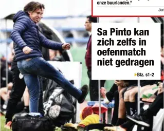  ?? FOTO BELGA ?? De Standardtr­ainer ging door het lint tijdens een oefenmatch tegen Düsseldorf.