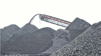  ?? CAPE BRETON POST PHOTO ?? A mountain of coal is seen at the Donkin Mine in Cape Breton in this undated file photo.