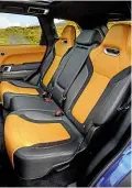  ??  ?? PRACTICALI­TY Space in the back is unchanged, with room for three across the rear bench; those bright two-tone seats are optional. The boot offers a decent 522 litres of load space