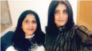  ??  ?? Sisters Lina (l) and Loujain (r) in 2017, before Loujain was arrested for driving