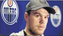  ?? CANADIAN PRESS PHOTO/JASON FRANSON ?? Edmonton Oilers’ captain Connor Mcdavid believes the Oilers will be a better team in 2017-18 in part because of the experience they gained last spring in their first post-season run in more than 10 years.
