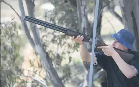  ??  ?? ON TARGET: Murtoa College’s Logan Petering at an annual Minyip Field and Game School Shoot on Monday. Picture: PAUL CARRACHER