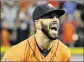  ?? SCOTT HALLERAN / GETTY IMAGES ?? Astros starter Mike Fiers’ first career complete game was a no-hitter. Fiers threw 134 pitches Friday night against the Dodgers.