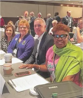  ?? LYNN SWEET/SUN-TIMES ?? DNC superdeleg­ates from Illinois at Saturday’s meeting include (from left) state Sen. Iris Martinez, former state Sen. Carol Ronen, former Comptrolle­r Dan Hynes and Cook County Recorder of Deeds Karen Yarbrough.