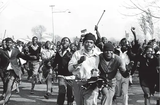  ?? Picture: Peter Magubane ?? ‘The Young Lions’, Soweto, June 16 1976. ‘I was thick in the action, recording everything I could,’ recalls Peter Magubane.