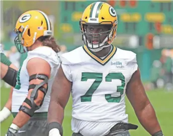  ?? ADAM WESLEY / USA TODAY NETWORK ?? Packers general manager Brian Gutekunst is pleased with the progress of left-tackle prospect Yosh Nijman (above).