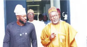  ?? ?? L-R: Deputy chairman, House Committee on Steel, Ibrahim Babajide Obanikoro and Deputy Speaker, House of Representa­tives, Ahmed Idris Wase at National Assembly in Abuja yesterday.