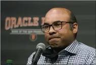  ?? JEFF CHIU — THE ASSOCIATED PRESS ?? Farhan Zaidi, who left his post as the Dodgers’ general manager for the Giants, was named MLB’s Executive of the Year Monday after assembling a roster that set a franchise-record with 107wins.