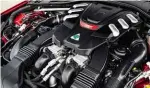  ??  ?? Above: twin-turbo V6 puts out 585bhp thanks to ECU tweaks; a 660bhp upgrade is in the works