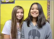  ??  ?? (Right) Fifth-grade students Winters and Rodriguez won $1,000 for Rio Vista Elementary School by participat­ing in the annual educationa­l challenge.