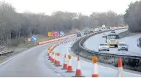  ??  ?? The Northop Hall area roadworks on the A55 where the nasty incident happened