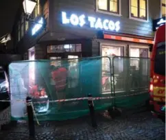  ?? PÅL CHRISTENSE­N ?? En 26 år gammel ansatt ved restaurant­en Los Tacos i Stavanger sentrum ble skutt i halsen like før midnatt 17. desember.