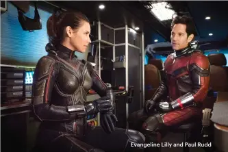  ??  ?? Evangeline Lilly and Paul Rudd