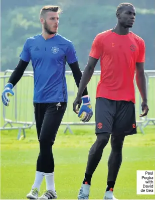  ??  ?? Paul Pogba with David de Gea