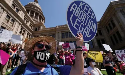  ?? Photograph: Eric Gay/AP ?? Abortion rights demonstrat­ors attend a rally at the Texas state capitol in Austin on 14 May.