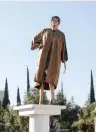  ?? (Marc Israel Sellem/ The Jerusalem Post) ?? THIS SCULPTURE depicting Supreme Court President Miriam Naor, seen outside the court in the capital yesterday, was erected by activists protesting the court’s ‘dictatorsh­ip.’